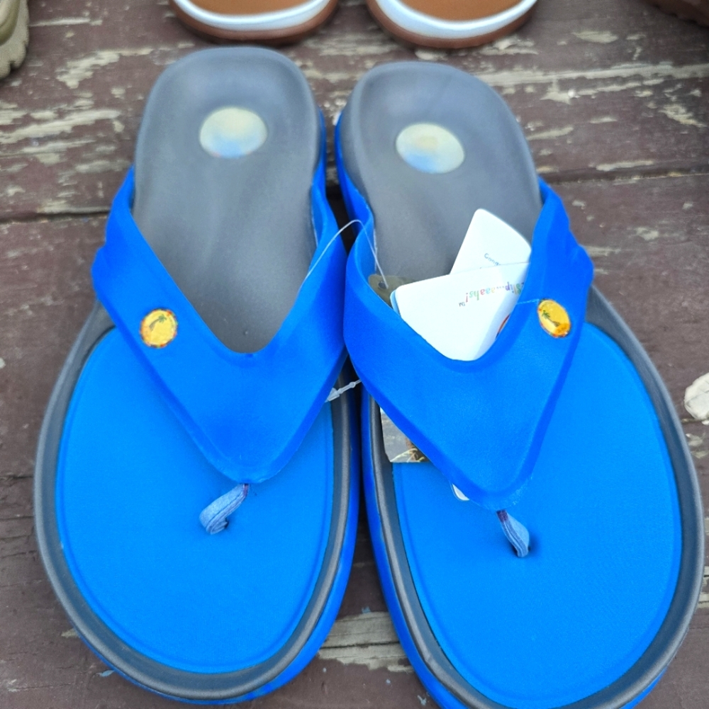 Vibrant Blue Men's Flip Flops Sz 11